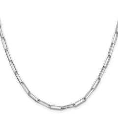 Sterling Silver Rhodium-plated 3.5mm D/C Paperclip Chain - 6