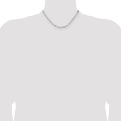 Sterling Silver Rhodium-plated 3.5mm D/C Paperclip Chain - 4