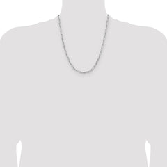 Sterling Silver Rhodium-plated 3.5mm D/C Paperclip Chain - 6