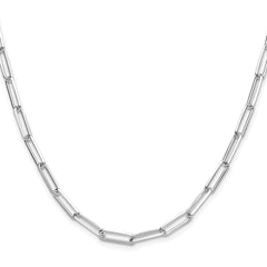 Sterling Silver Rhodium-plated 4.4mm D/C Paperclip Chain - 6