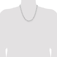 Sterling Silver Rhodium-plated 4.4mm D/C Paperclip Chain - 2
