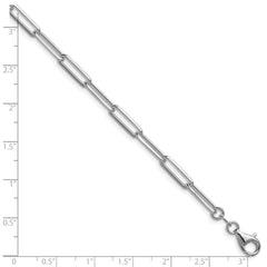 Sterling Silver Rhodium-plated 4.4mm D/C Paperclip Chain - 7