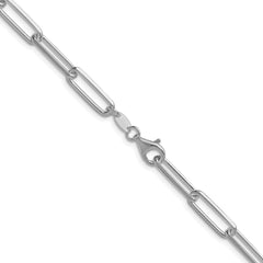 Sterling Silver Rhodium-plated 5.5mm D/C Paperclip Chain - 6