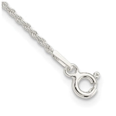 Sterling Silver 1.3mm Solid Rope Chain Anklet - 2