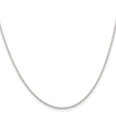 Sterling Silver Rhodium-plated 1.3mm Solid Rope Chain - 8