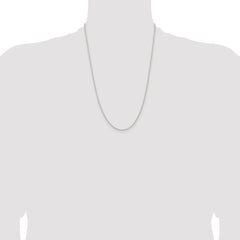 Sterling Silver Rhodium-plated 1.5mm Solid Rope Chain - 6
