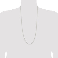 Sterling Silver Rhodium-plated 1.5mm Solid Rope Chain - 8