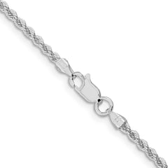 Sterling Silver Rhodium-plated 2.3mm Solid Rope Chain - 7