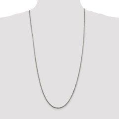 Sterling Silver 2.5mm Solid Rope Chain - 12
