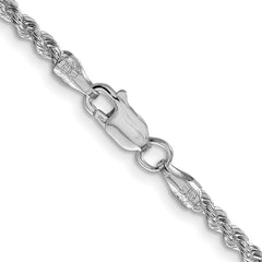 Sterling Silver Rhodium-plated 2.5mm Solid Rope Chain - 6