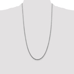 Sterling Silver Rhodium-plated 2.5mm Solid Rope Chain - 6