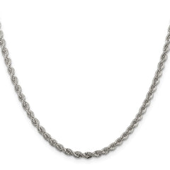 Sterling Silver 3mm Solid Rope Chain - 2