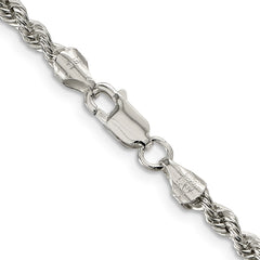 Sterling Silver 3mm Solid Rope Chain