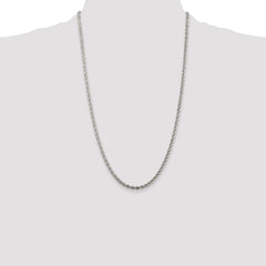 Sterling Silver 3mm Solid Rope Chain - 4