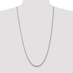 Sterling Silver 3mm Solid Rope Chain - 13