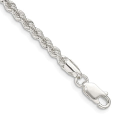 Sterling Silver 3mm Solid Rope Chain - 12