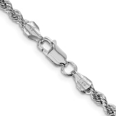 Sterling Silver Rhodium-plated 3mm Solid Rope Chain - 6