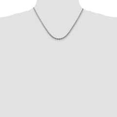Sterling Silver Rhodium-plated 3mm Solid Rope Chain - 6