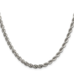 Sterling Silver Rhodium-plated 4.3mm Solid Rope Chain - 8