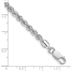 Sterling Silver Rhodium-plated 4.3mm Solid Rope Chain - 10