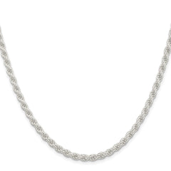 Sterling Silver Rhodium-plated 4.5mm Solid Rope Chain - 2