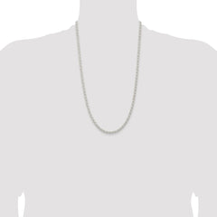 Sterling Silver Rhodium-plated 4.5mm Solid Rope Chain - 6