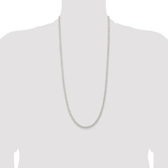 Sterling Silver Rhodium-plated 4.5mm Solid Rope Chain - 7