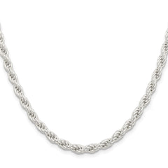 Sterling Silver 5mm Solid Rope Chain - 8