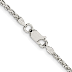 Sterling Silver Rhodium-plated 2mm Diamond-cut Spiga Chain - 6