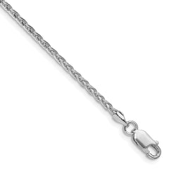 Sterling Silver Rhodium-plated 2mm Diamond-cut Spiga Chain - 6