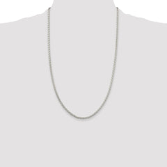 Sterling Silver Rhodium-plated 2.75mm Diamond-cut Spiga Chain - 6