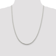 Sterling Silver 3.5mm Diamond-cut Spiga Chain