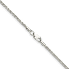 Sterling Silver 2.1mm Diamond-cut Square Spiga Chain - 6