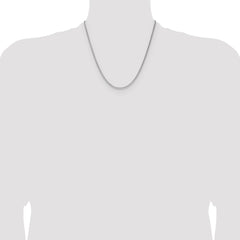 Sterling Silver Rhodium-plated 2.1mm Diamond-cut Square Spiga Chain