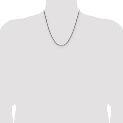 Sterling Silver Rhodium-plated 2.5mm Diamond-cut Square Spiga Chain