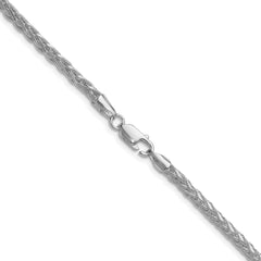 Sterling Silver Rhodium-plated 3.5mm Diamond-cut Square Spiga Chain - 6