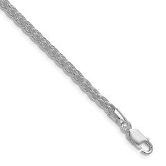 Sterling Silver Rhodium-plated 3.5mm Diamond-cut Square Spiga Chain - 5