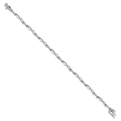 Sterling Silver Rhodium-plated Diam. Bracelet - 13