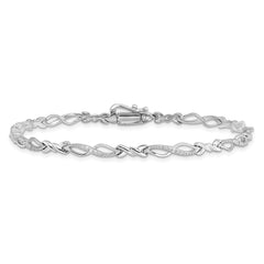 Sterling Silver Rhodium-plated Diam. Bracelet - 13