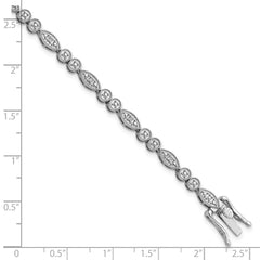 Sterling Silver Rhodium-plated Diam. Bracelet - 7