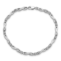 Sterling Silver Rhodium-plated Diam. Bracelet - 8