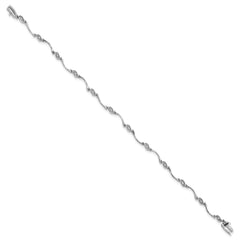 Sterling Silver Rhodium-plated Diam. Bracelet - 14