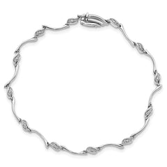 Sterling Silver Rhodium-plated Diam. Bracelet - 14