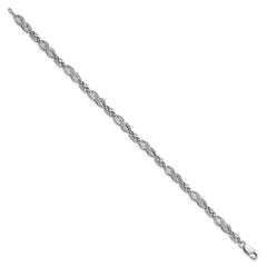 Sterling Silver Rhodium-plated Diam. Bracelet - 9