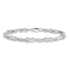 Sterling Silver Rhodium-plated Diam. Bracelet - 9