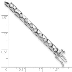 Sterling Silver Rhodium Plated Diamond Bracelet - 4