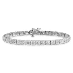 Sterling Silver Rhodium Plated Diamond Bracelet - 5