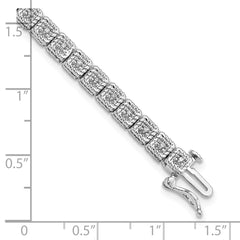 Sterling Silver Rhodium Plated Diamond Bracelet - 5