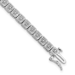Sterling Silver Rhodium Plated Diamond Bracelet - 5
