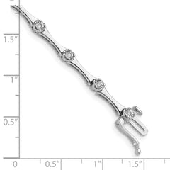 Sterling Silver Rhodium Plated Diamond Bracelet - 2